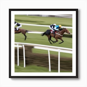 Jockeys Racing Horses Art Print