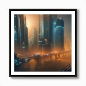 Futuristic Cityscape 2 Art Print