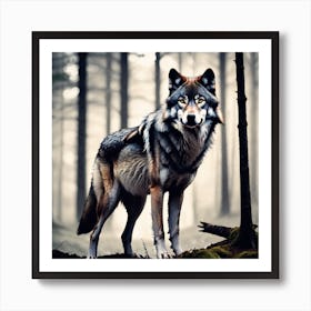 Wolf In The Forest 47 Art Print