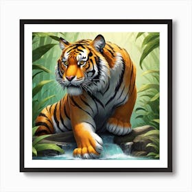 Tiger In The Jungle 1 Art Print