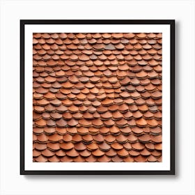 Realistic Roof Tile Flat Surface Pattern For Background Use Miki Asai Macro Photography Close Up (3) Art Print