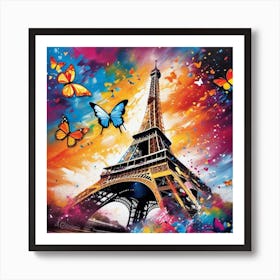 Paris With Butterflies 143 Art Print