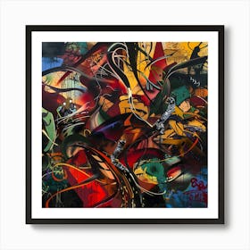 Flying, Graffiti, Street Art, Urban Hues Art Print