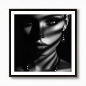 Black And White Portrait Of A Woman 19 Art Print