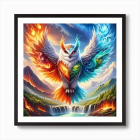 Fire Owl Art Print