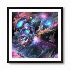 Space Traveler Anime  Art Print