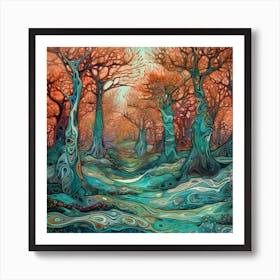 Tree Forest Mystical Forest Nature Art Print