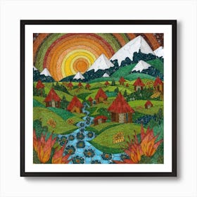 Small mountain village 29 Art Print