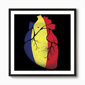 Romania Heart Flag Art Print