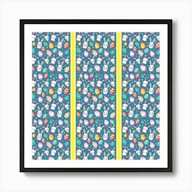 Easter Bunnies and Eggs Art Print