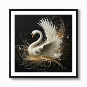 Golden Swan Art Print