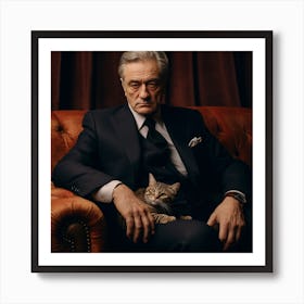 Man With A Cat Art Print