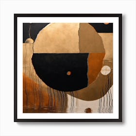 Abstract Painting Black And Gold Wall Art Art Print