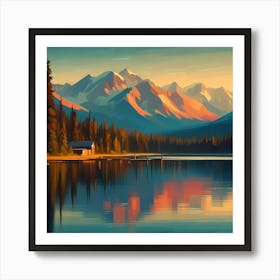 Mountain Landscape Painting 4 Art Print