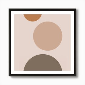 Beige Circles.Geometric shapes Art Print