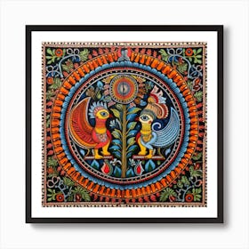 Indian Painting, Indian Art, Indian Painting, Indian Painting, Indian Painting Madhubani Painting Indian Traditional Style Art Print