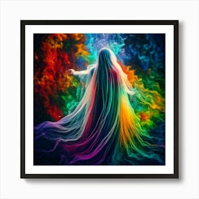 Firefly Haunting, Polychrome, Banshee, Ghostly, Ethereal, Spectral, Eerie, Vibrant, Mysterious, Chil (2) Art Print