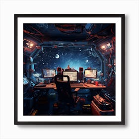 Space Office 4 Art Print