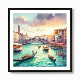 Venice Gondolas Art Print