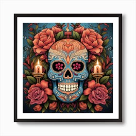 Day Of The Dead Skull 11 Art Print