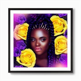 Black Girl With Braids Art Print