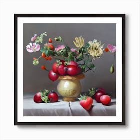 Fruit And Flowers Art Print