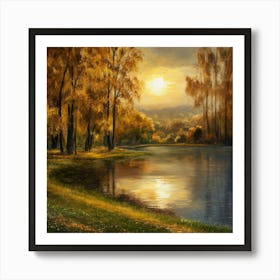 Sunset By The Lake 1 Art Print