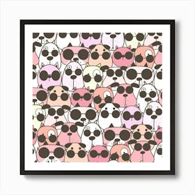 Cute Dog Seamless Pattern Background Art Print