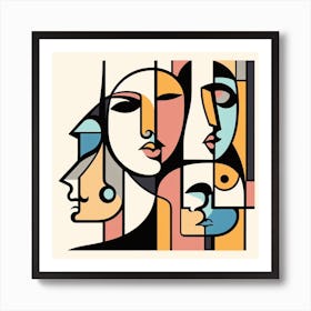 Abstract Portrait Of People Art Print