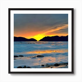 Sunset At The Beach Art Print