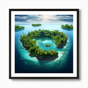 Heart Shaped Island Art Print