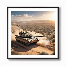 M60 Tank In The Desert Art Print