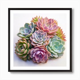 Colorful Succulents 4 Art Print