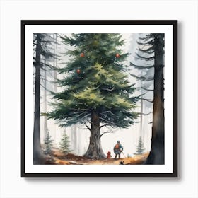 Christmas Tree In The Woods 14 Art Print