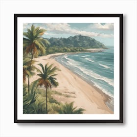 367241 A Beach With A Quiet And Calm View And A Sea With Xl 1024 V1 0 Art Print