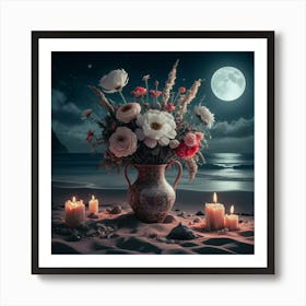 beautiful Night At The Beach Art Print