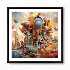 City Made Of Bubbles Art Print