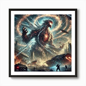 A Dramatic Sci Fi Scene Depicting Raw Chaos Art Print