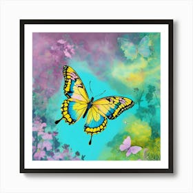 Illustration Graphic Butterfly In Tie Dye (1) Art Print