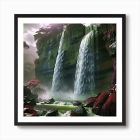 Waterfall In The Forest 1 Art Print