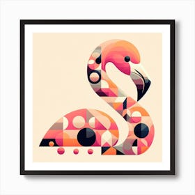 Geometric Art Flamingo 1 Art Print