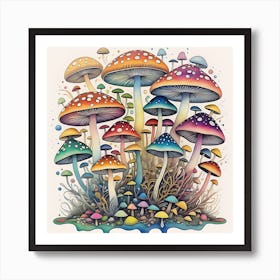 Mushroom Garden Art Print