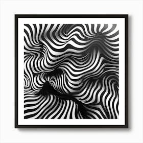 Abstract Wavy Lines Metal Print Art Print