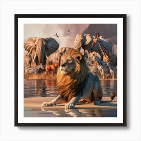 A Captivating 3d Render Of A Serene Wildlife Scene Za7ilym6rpu5wkekydbela X1idhxhusu260eu0myfcva Art Print