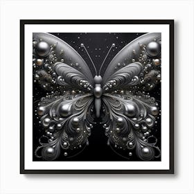 Butterfly With Pearls Art Print