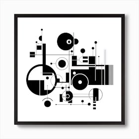 Abstract Black And White Painting #899 Art Print