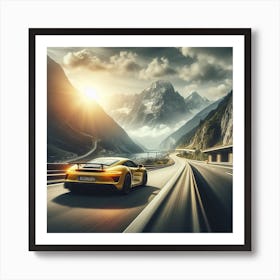 Porsche Gt3 yellow Art Print