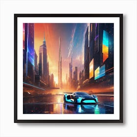 Futuristic City 100 Art Print