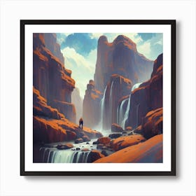 Landscape of valley rocks 19 Art Print