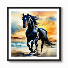 Horse On The Beach 1 Art Print